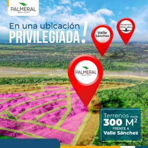 Ubicación de Urbanización Palmeral en Urubó Norte frente a Valle Sanchez